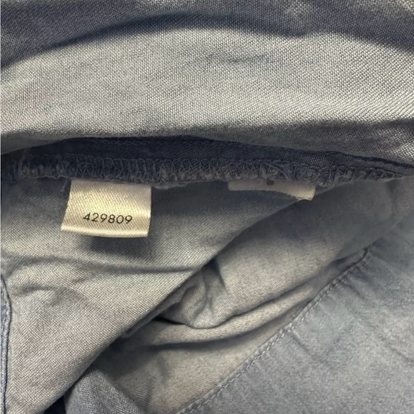 Loft Outlet Off the Shoulder Women's Small Blue Denim Dress Ruffle Neck - Picture 6 of 6